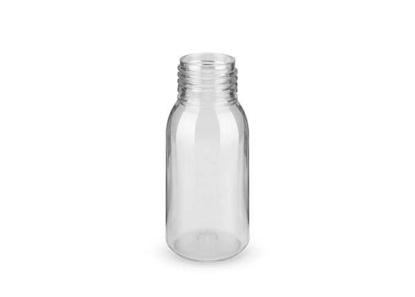 Frasco 60ml em PET, boca 28mm na cor Natural